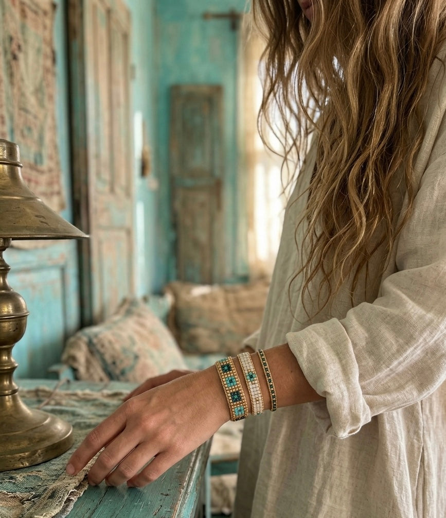 Bracelet femme - ensemble turquoise