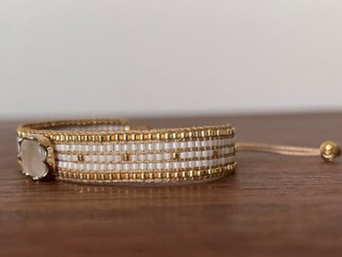 Bracelet femme Miyuki Maya — Blanc & Charms | Cleli