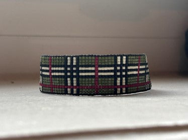 Bracelet homme : Damien – Écossais Vert Kaki