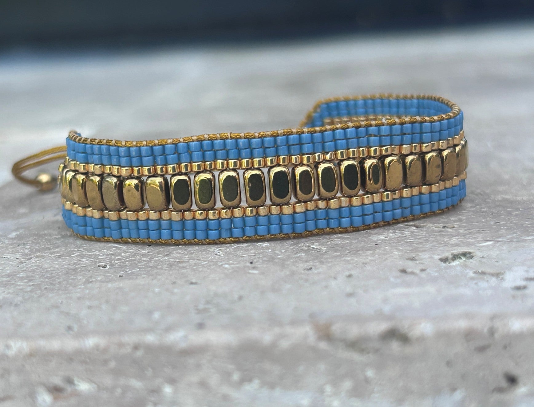 Bracelet femme : Elo - Bleu et doré