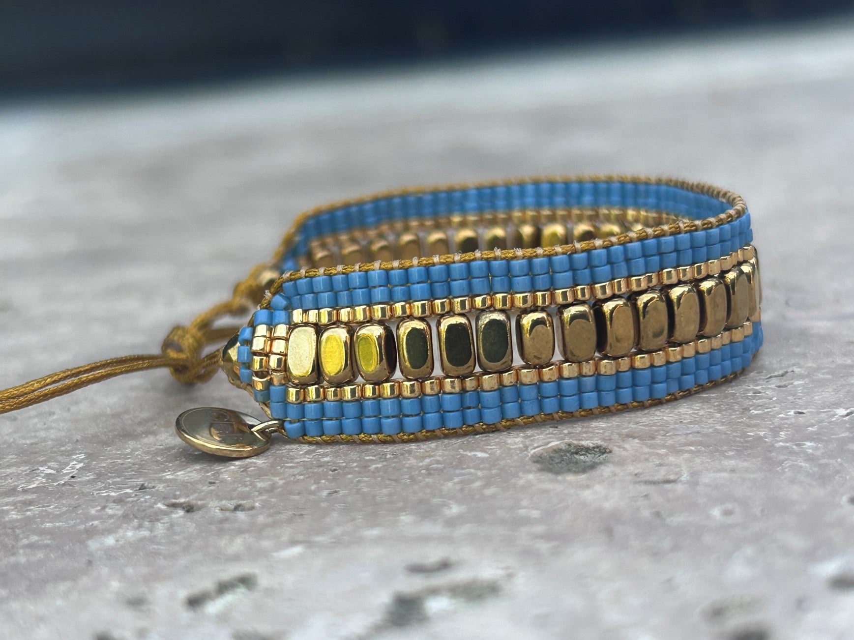 Bracelet femme : Elo - Bleu et doré