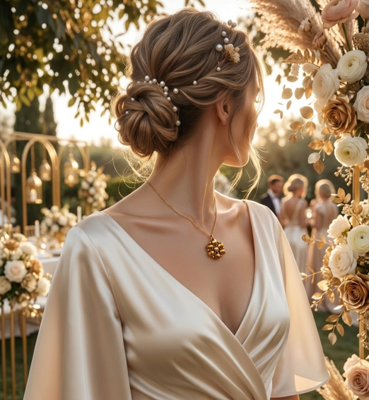 Collier femme : Fleur Mordorée