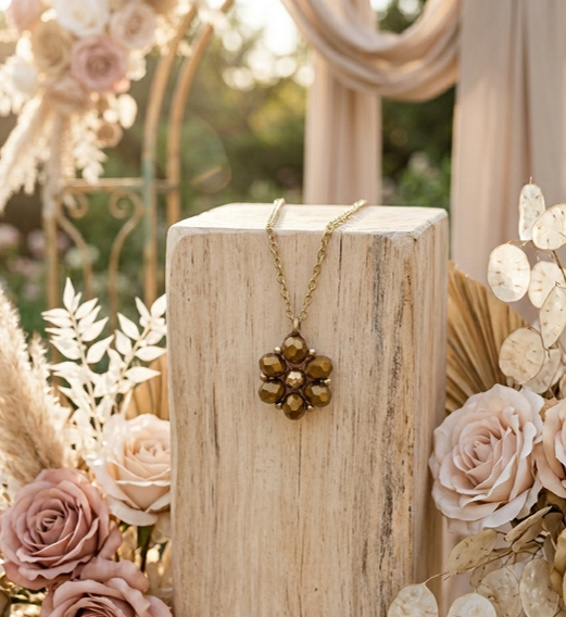 Collier femme : Fleur Mordorée