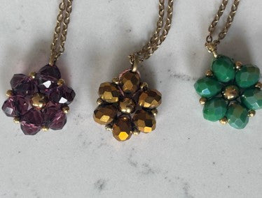 Collier femme :  Fleur Verte