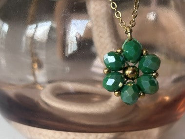 Collier femme :  Fleur Verte
