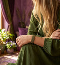 Bracelet femme :  Damier - Vert et Or