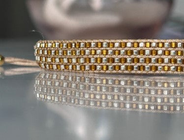 Bracelet femme :  Damier – Ambre & Or