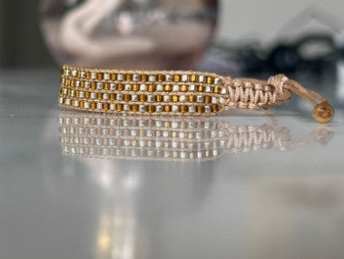 Bracelet femme :  Damier – Ambre & Or