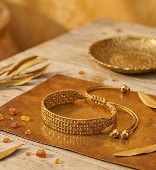 Bracelet femme :  Damier – Ambre & Or