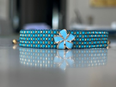 Bracelet femme Miyuki — Fleur Turquoise | Cleli