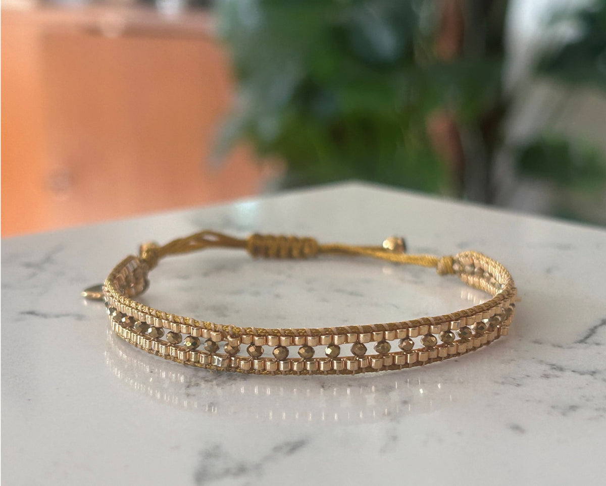 Bracelet femme en perles de verre et Miyuki