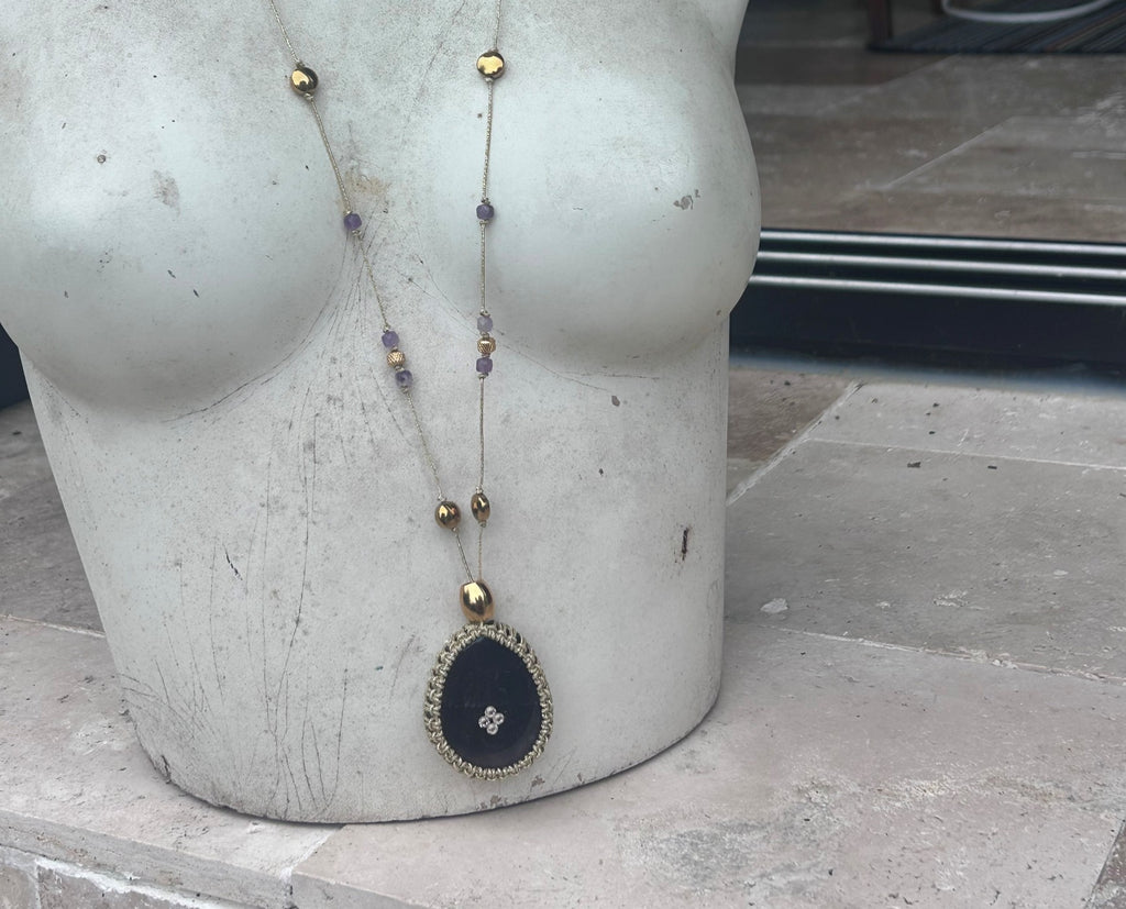 Collier femme : Sautoir Bohème améthyste