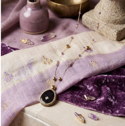 Collier femme : Sautoir Bohème améthyste